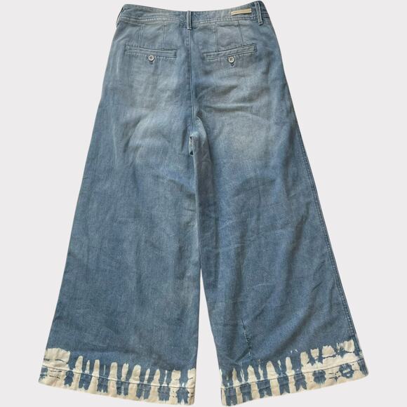 Pilcro and the Letterpress Ultra High Rise Bleached Hem Culottes Jeans Size 28 - Picture 8 of 12